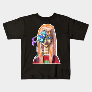 orange hair yolly abstract Kids T-Shirt